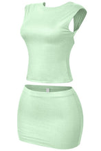 Load image into Gallery viewer, Dulce Open Back Mini Skirt Set (Sage Green)
