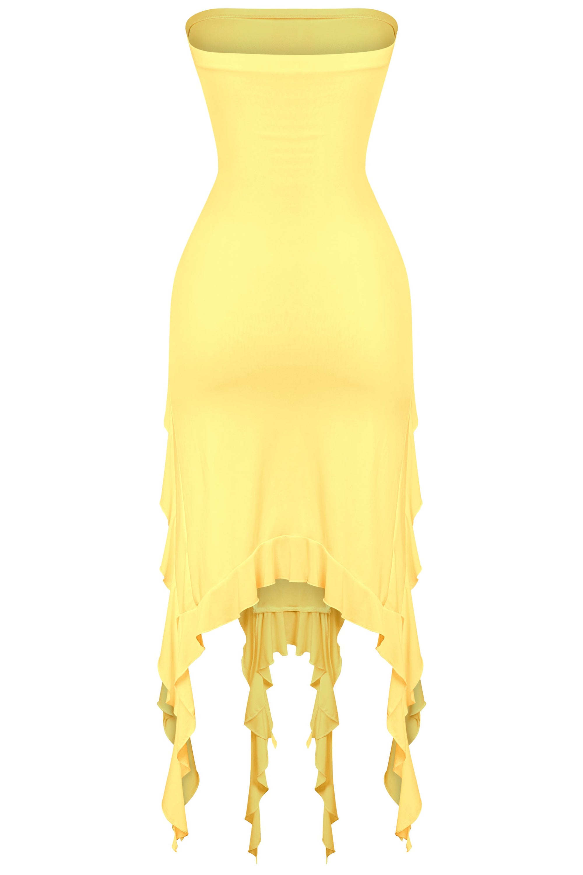 Raja Midi Ruffle Dress (Banana Yellow)