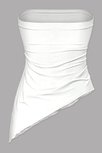 Yareli Asymmetric Tube Top (White)
