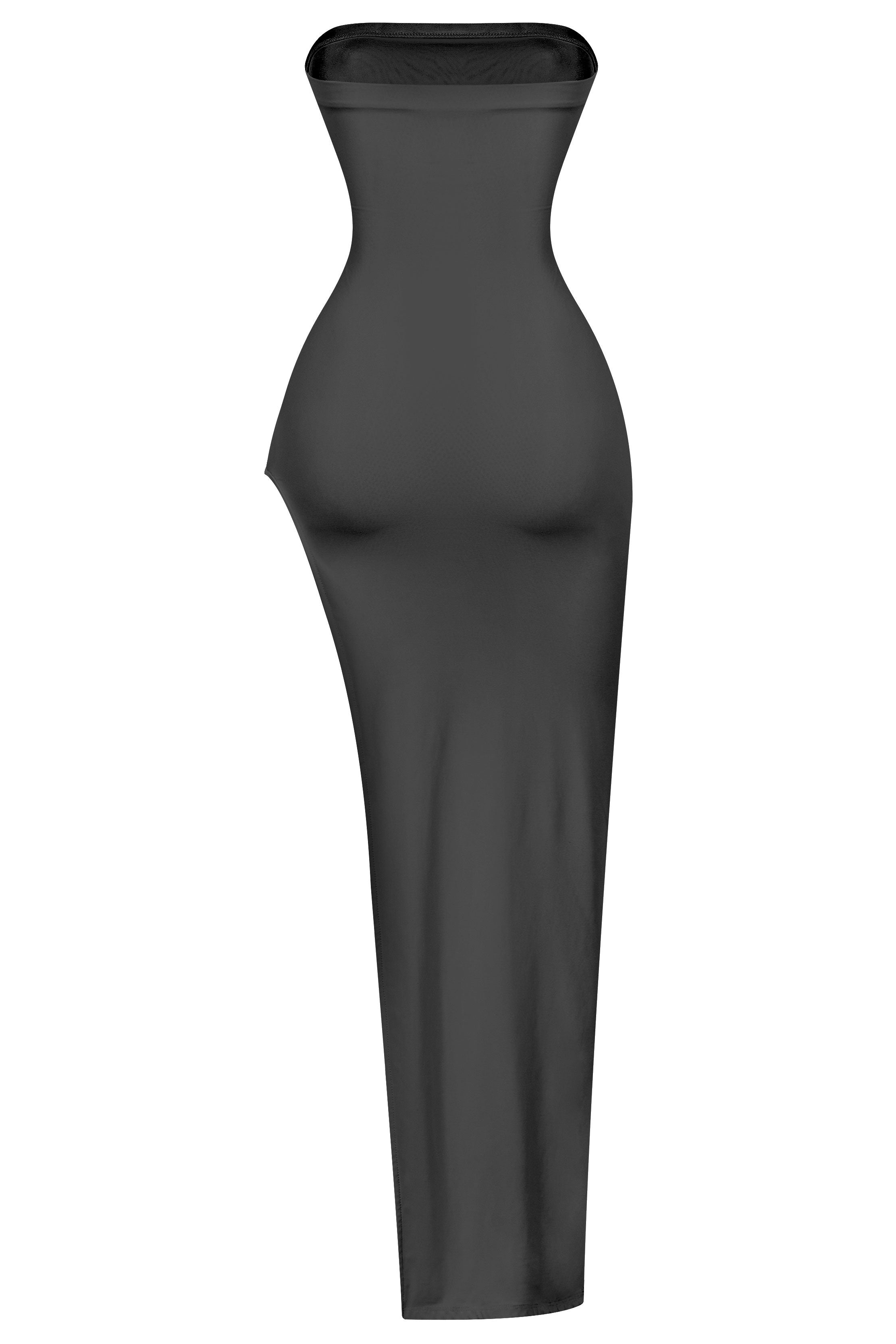 Nella High Slit Maxi Dress (Black)