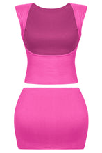 Load image into Gallery viewer, Dulce Open Back Mini Skirt Set (Fuchsia Pink)