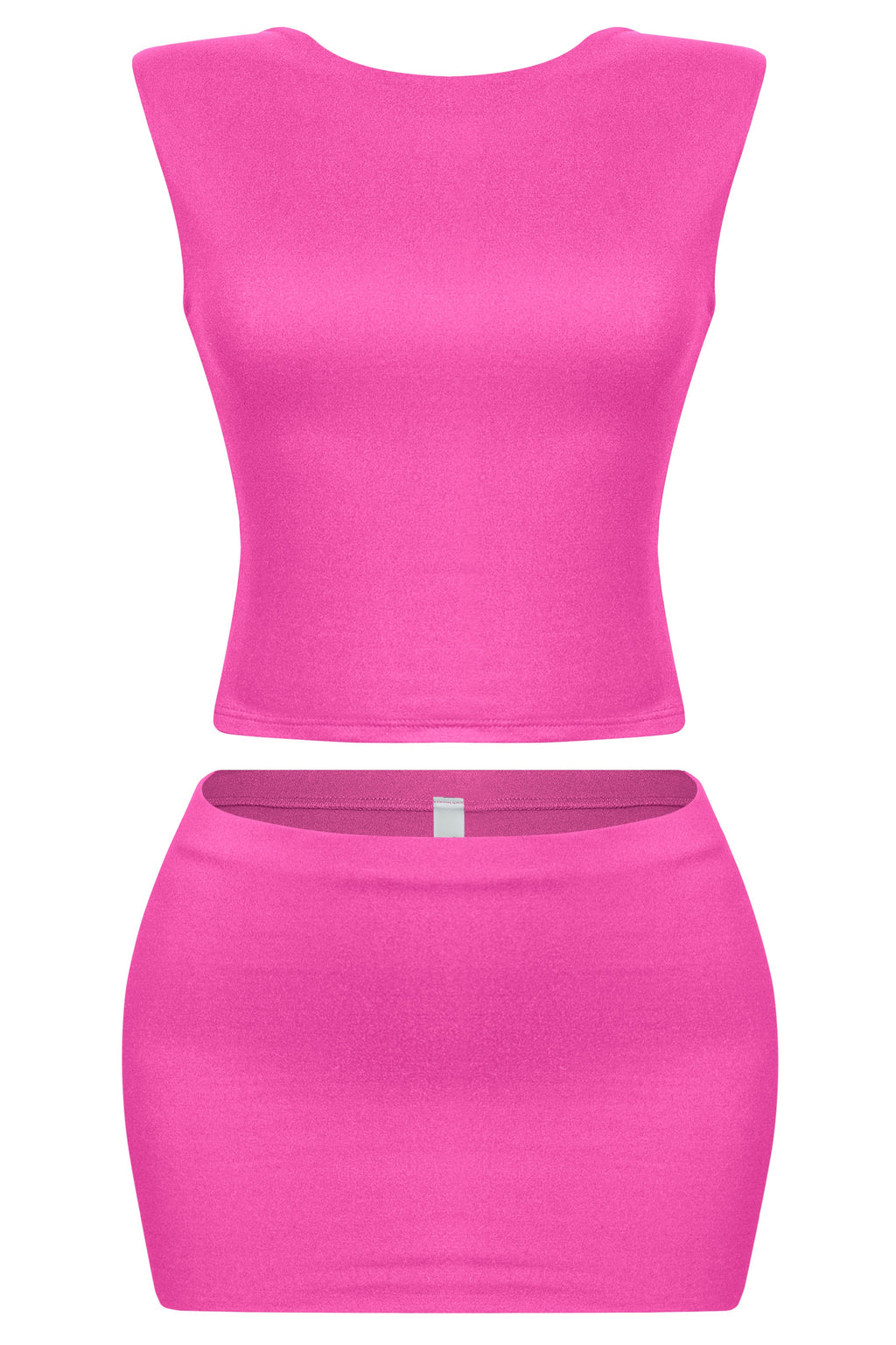 Dulce Open Back Mini Skirt Set (Fuchsia Pink)
