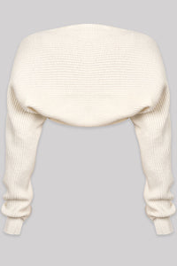 Lena Knit Sweater Shrug (Cream White)