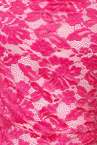 Noir Sheer Lace Mini Dress (Fuchsia Pink)