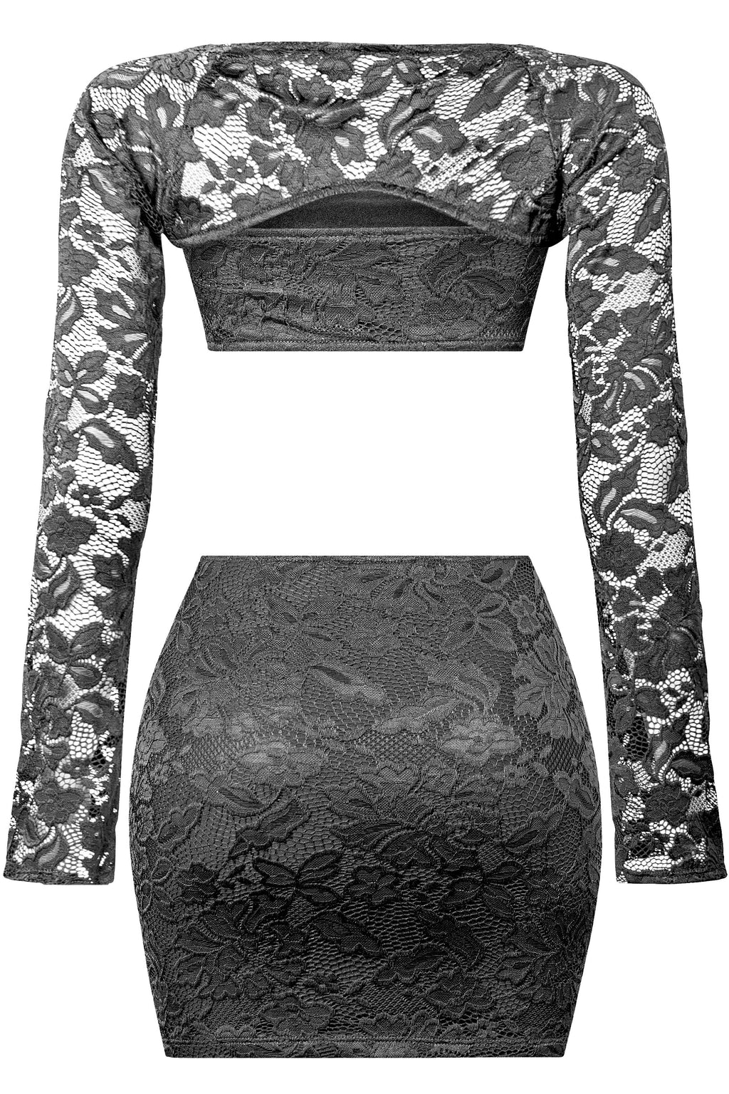 Chaser Lace Shrug Set (Black)