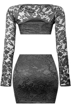 Load image into Gallery viewer, Chaser Lace Shrug Set (Black)