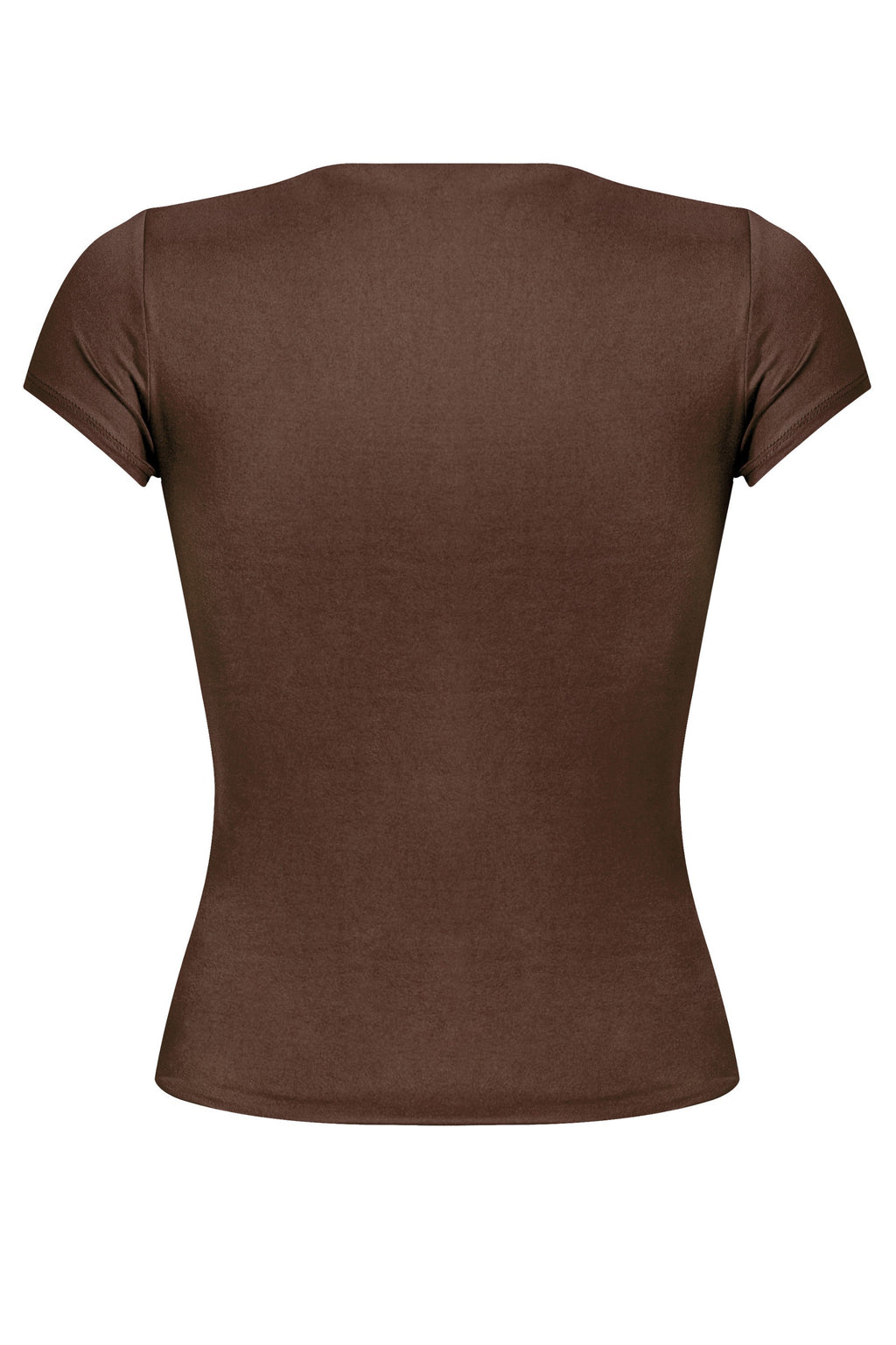 Cara Short Sleeve Top (Chocolate Brown)
