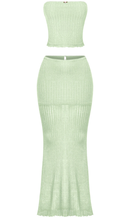 Parisa Maxi Skirt Set (Sage Green)