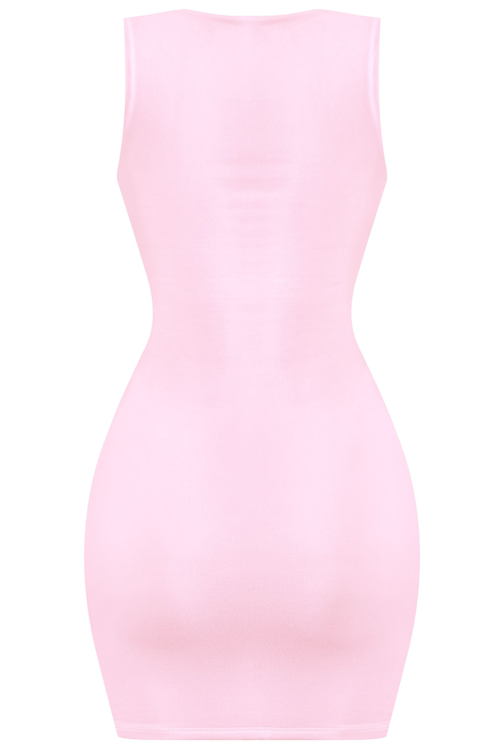 Leia Square Neck Mini Dress (Baby Pink)