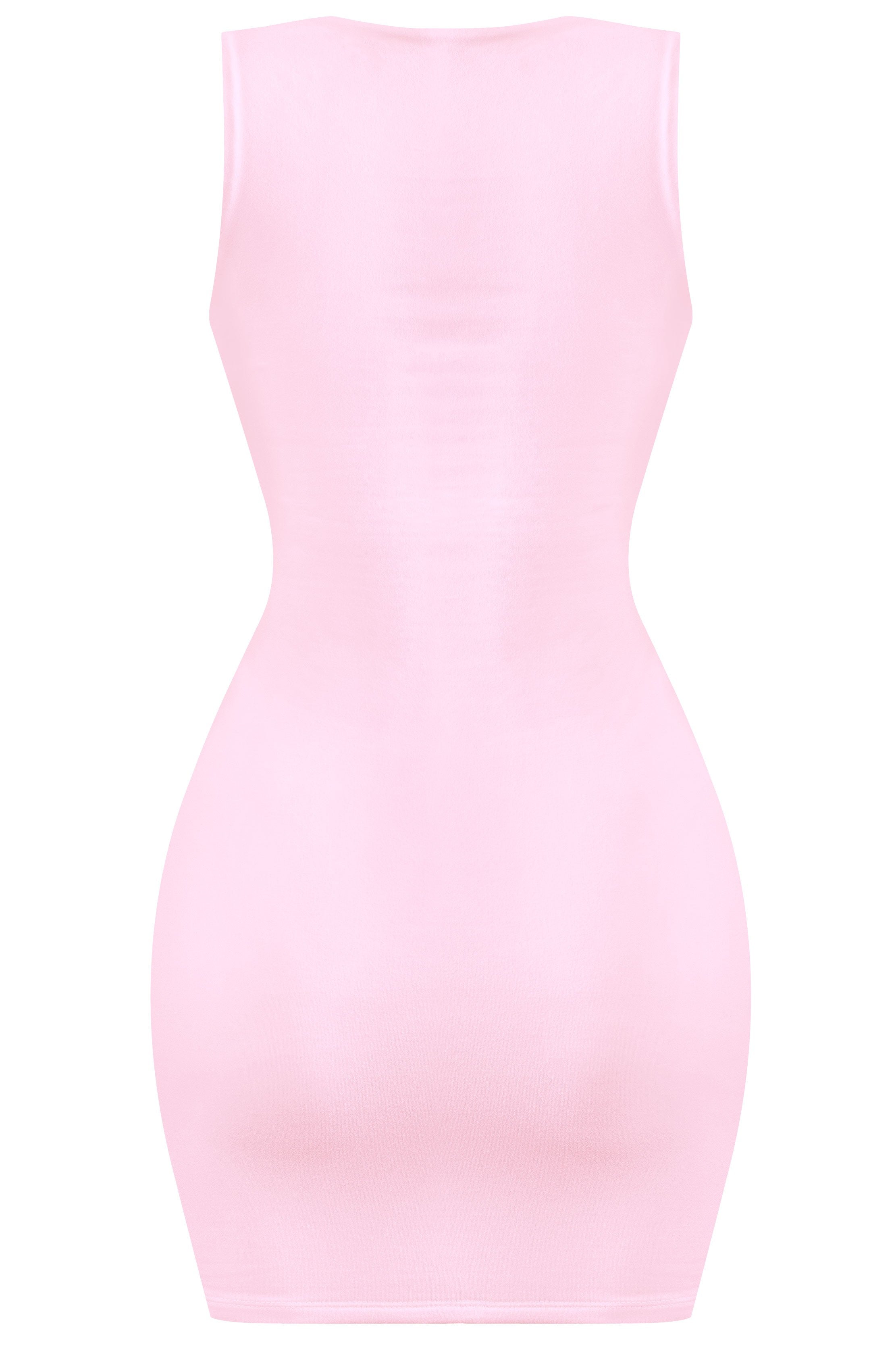 Leia Square Neck Mini Dress (Baby Pink)