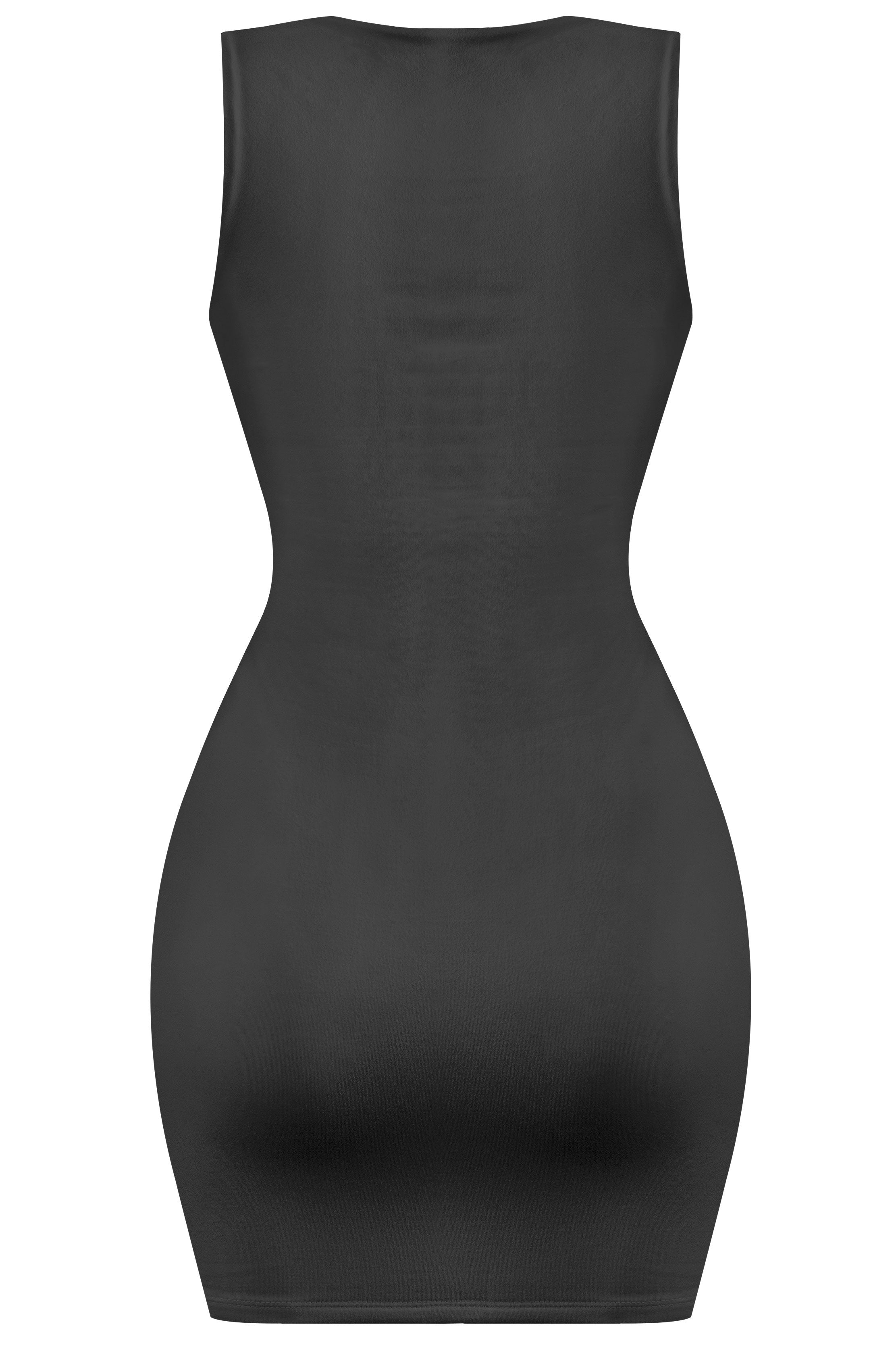 Leia Square Neck Mini Dress (Black)