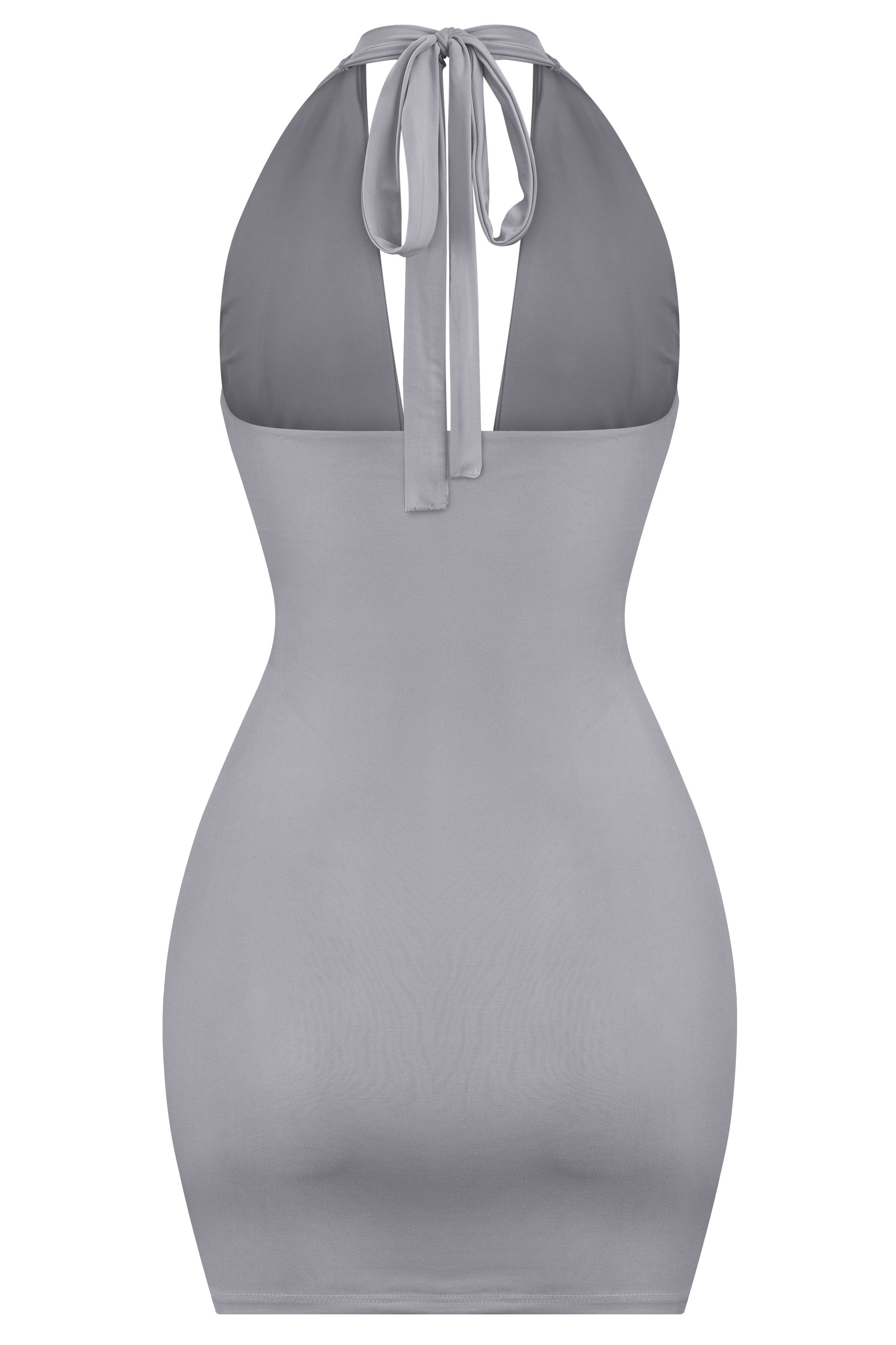 Gaia Halter Mini Dress (Charcoal Grey) - Small Gaia Halter Mini Dress (Charcoal Grey) - Small
