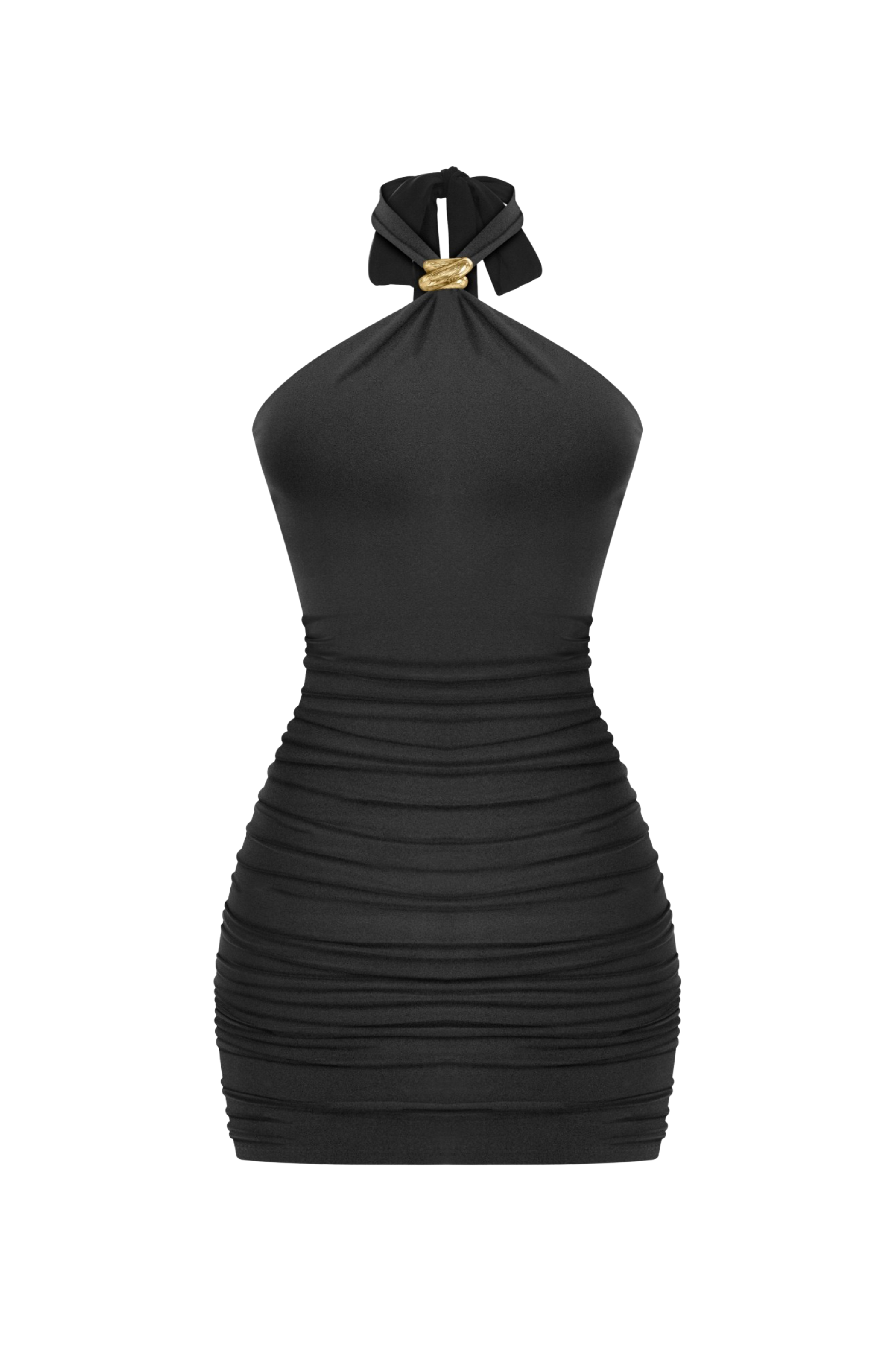 Katiana Halter Mini Dress (Black)