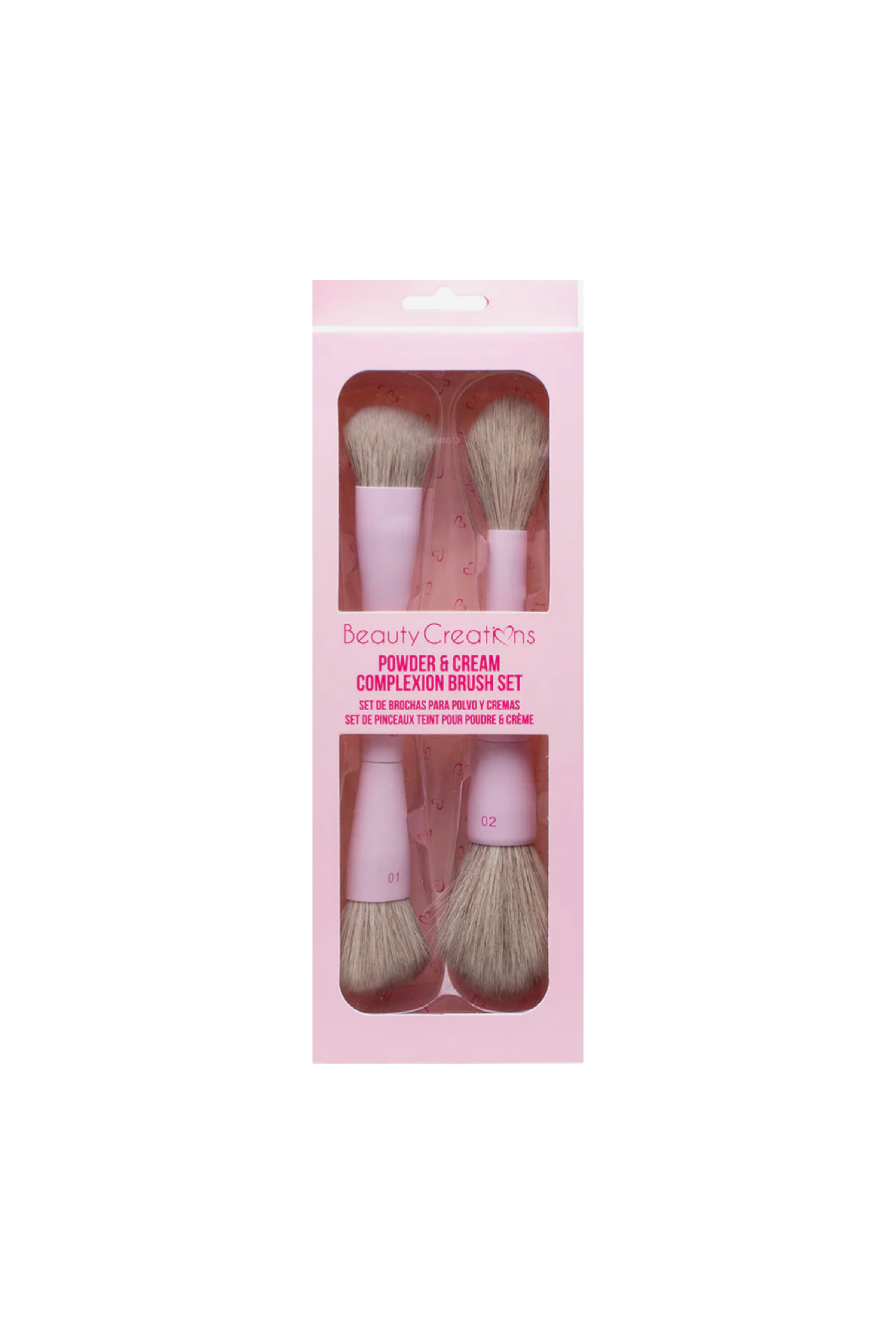 Powder and Cream Complexion Brush Set (Pink)
