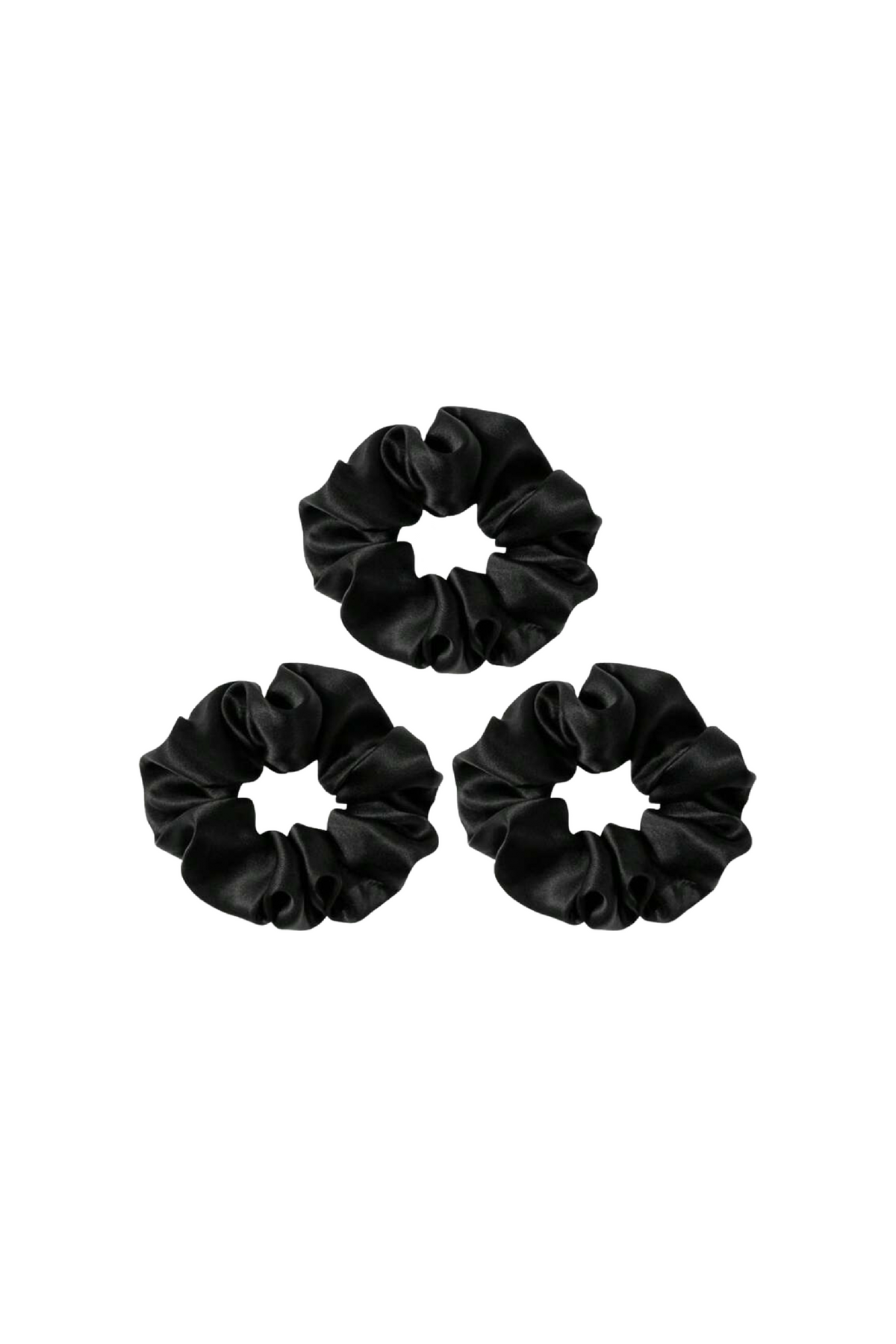 3 Pack Silky Scrunchies (Black)