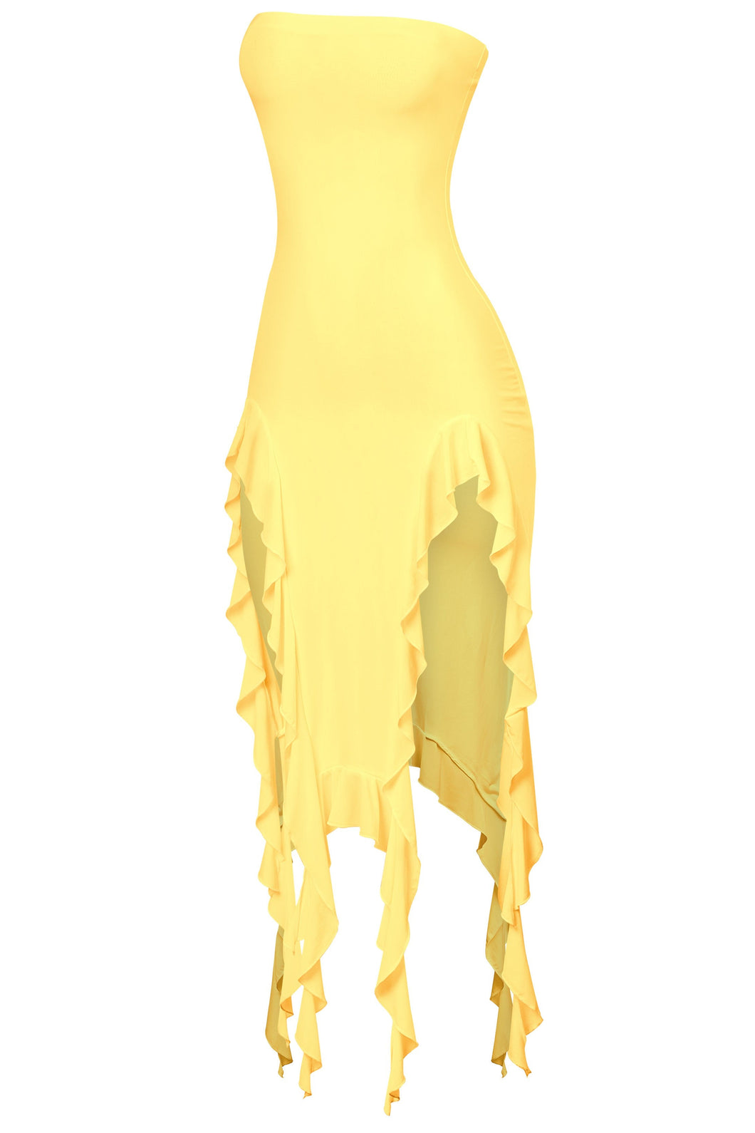 Raja Midi Ruffle Dress (Banana Yellow)