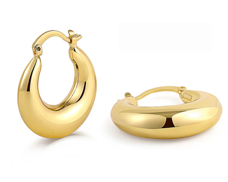 Clio Oval Chunky Earrings (Gold)