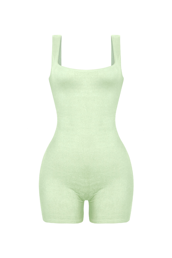 Toi Tank Open Back Romper (Sage Green)