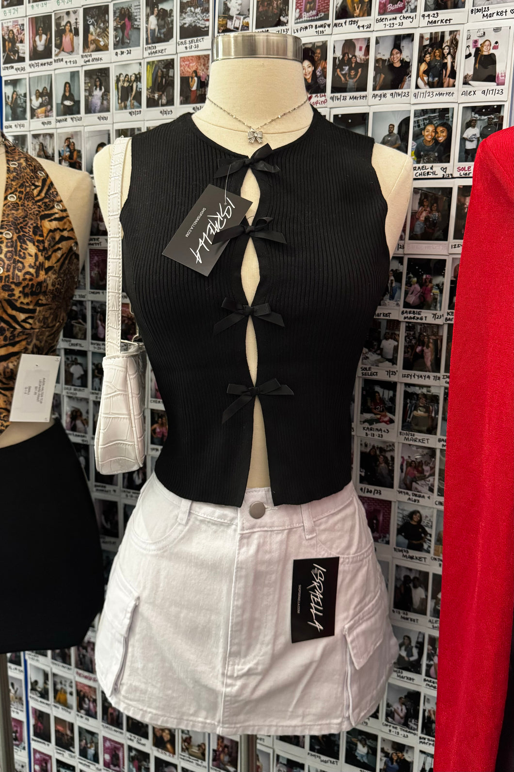 Sky Bow Knit Top (Black)
