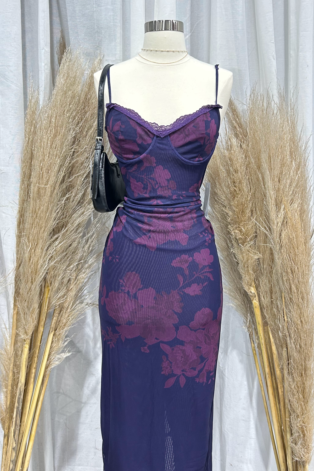 Vero Maxi Floral Dress (Purple)