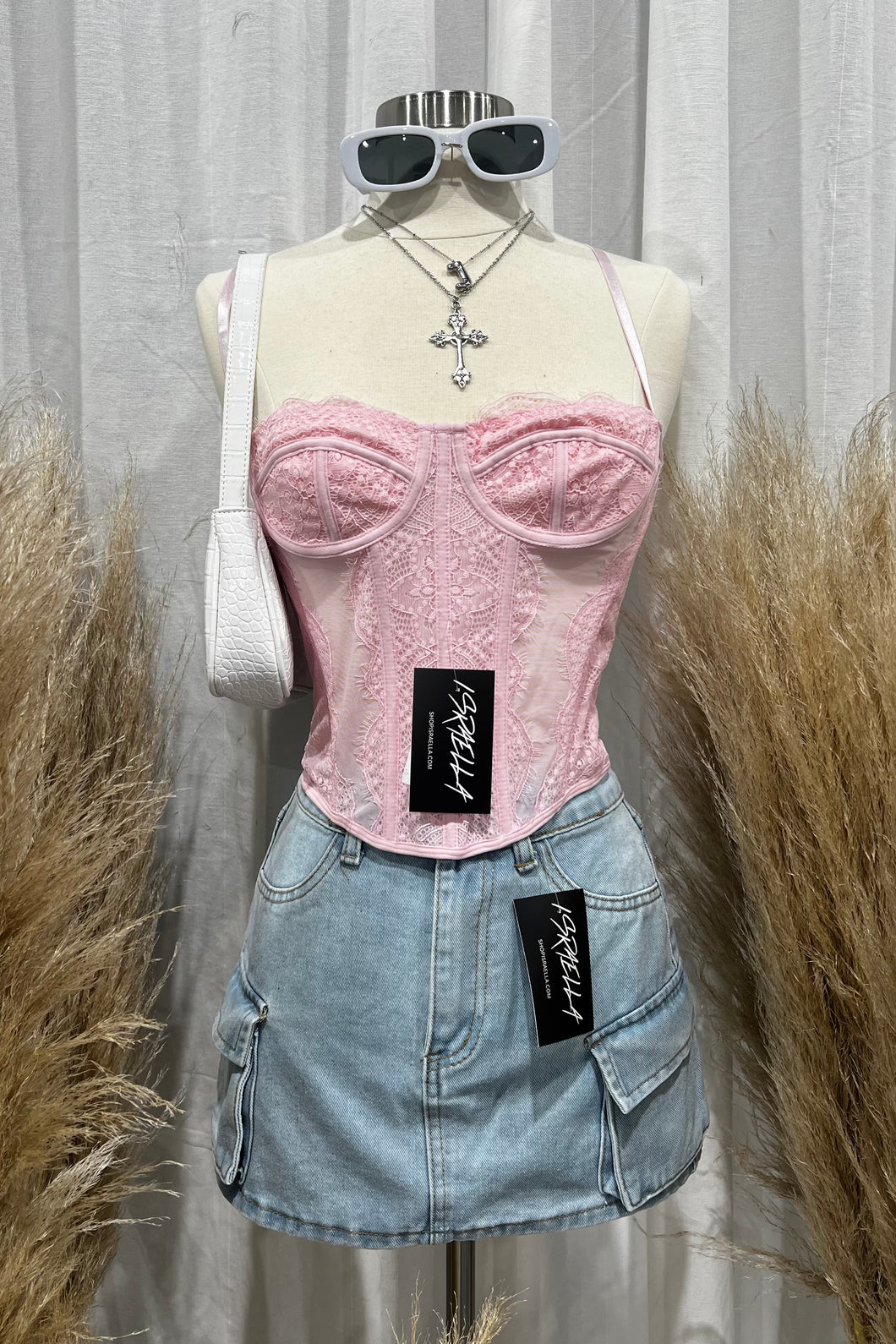 Aria Corset Top (Baby Pink)