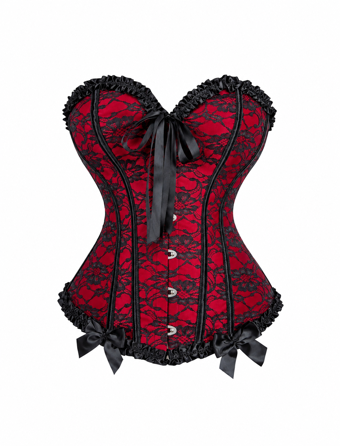 Victorian Corset Top (Black/Red)