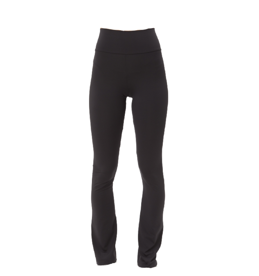 High Waist Straight Leg Leggings (Black)