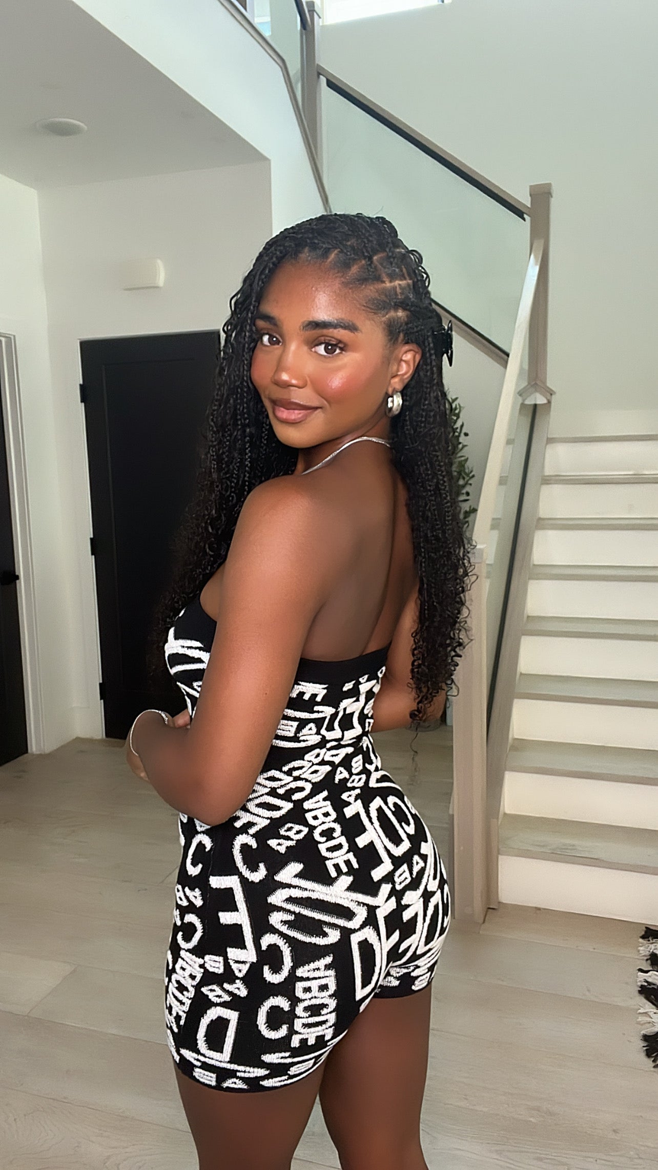Doir Strapless Romper (Black/White)