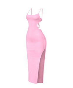 Sugar Open Back Maxi Dress (Pink)