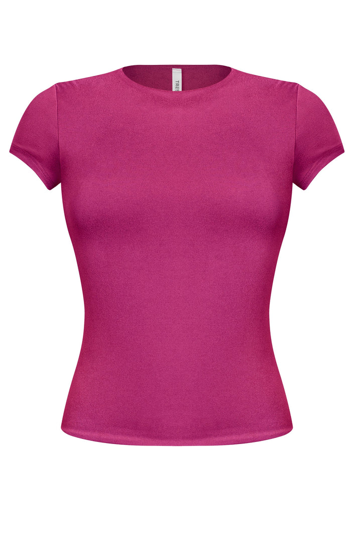 Cara Short Sleeve Top (Magenta)