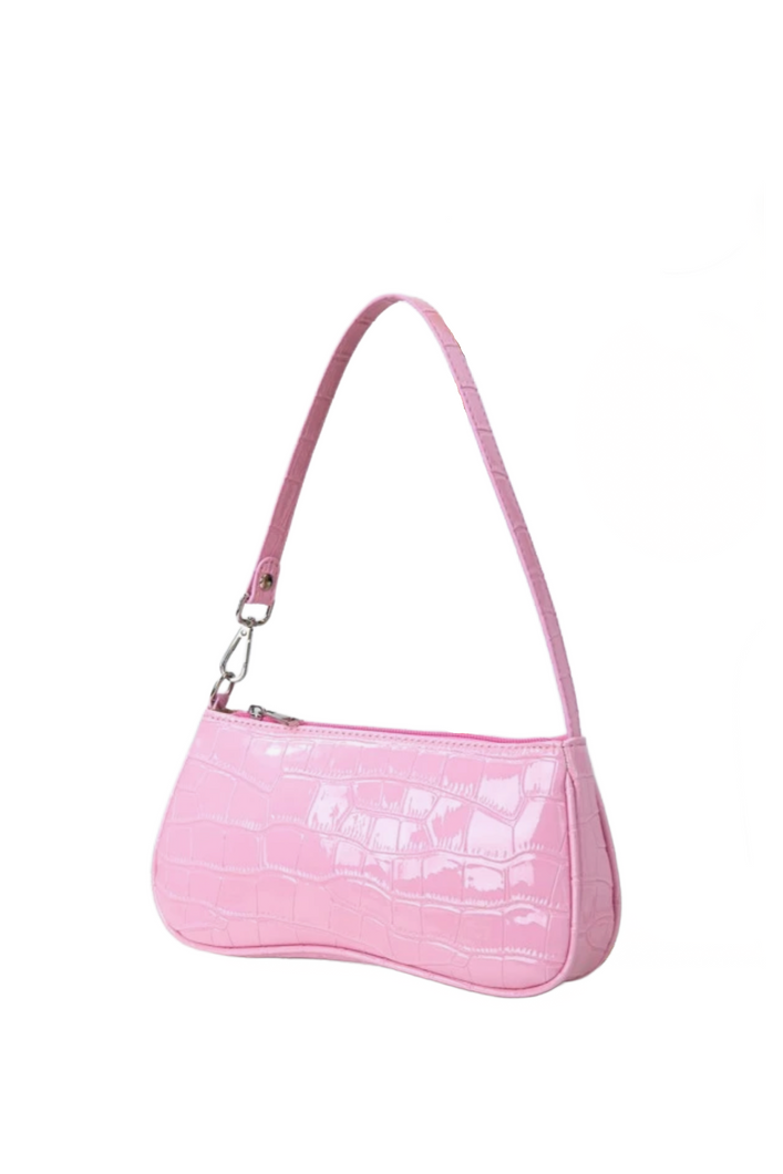 Candy Croc Leather Bag (Baby Pink)