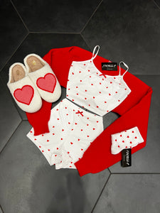 Valentina Pj Short Set (White/Red)