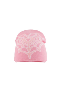 Spider Web Beanie (Baby Pink)