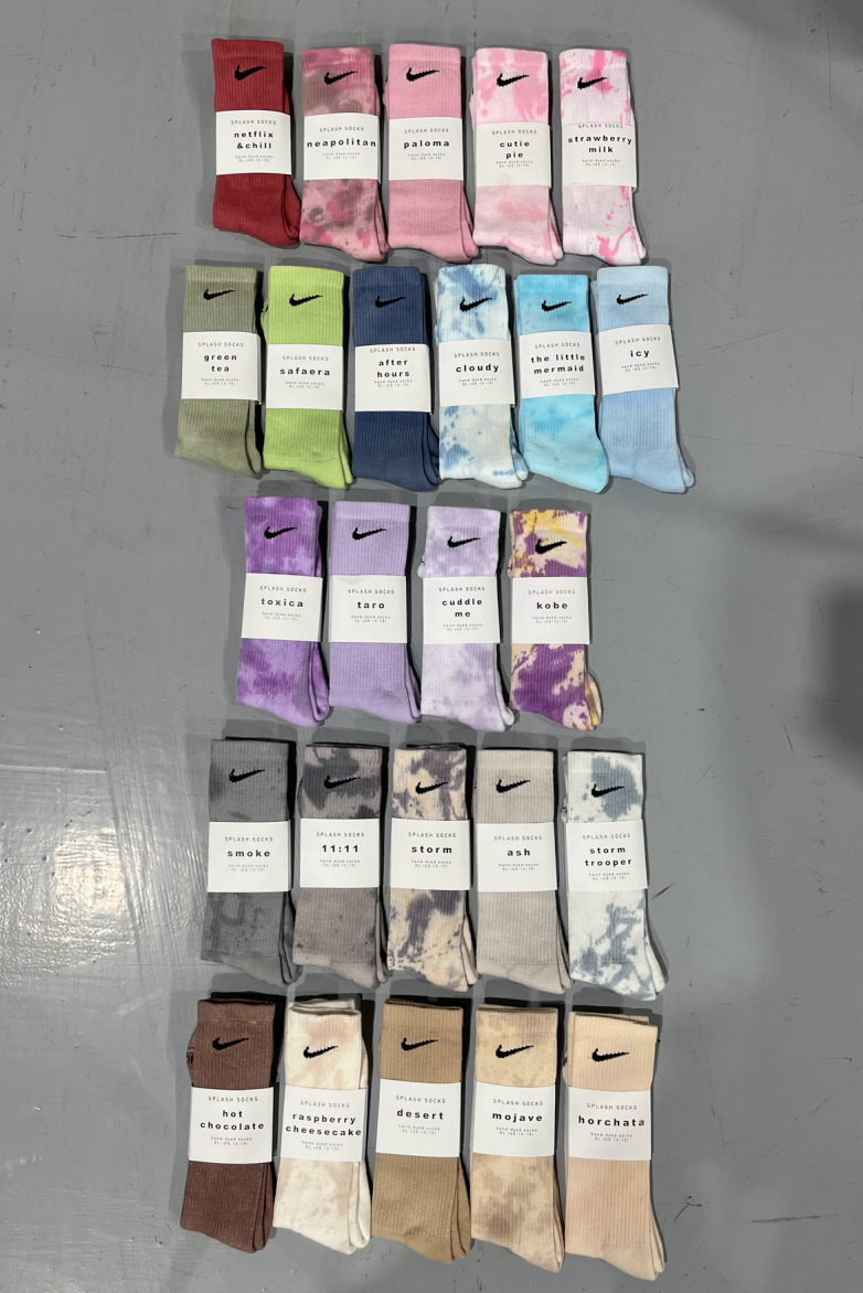 XL Splash Socks Single Pairs (25 Colors - 1 Pair)