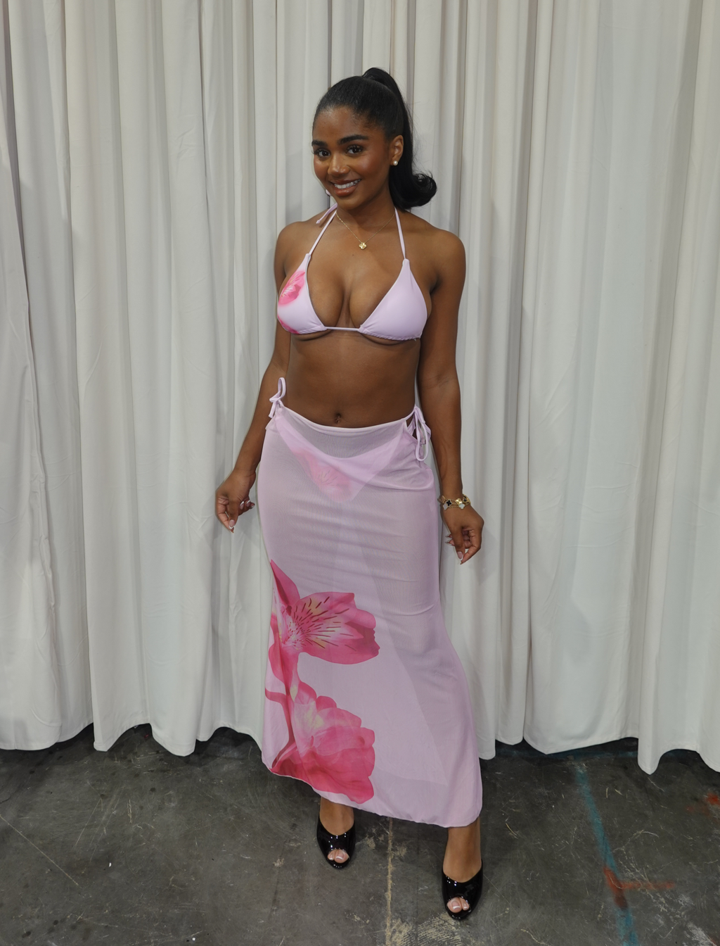 Tahiti Bikini Skirt Set (Pink)