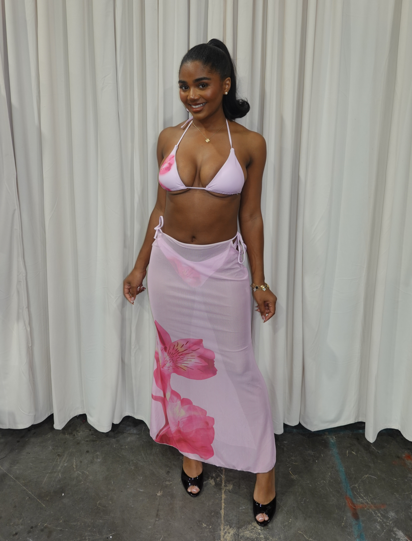 Tahiti Bikini Skirt Set (Pink)