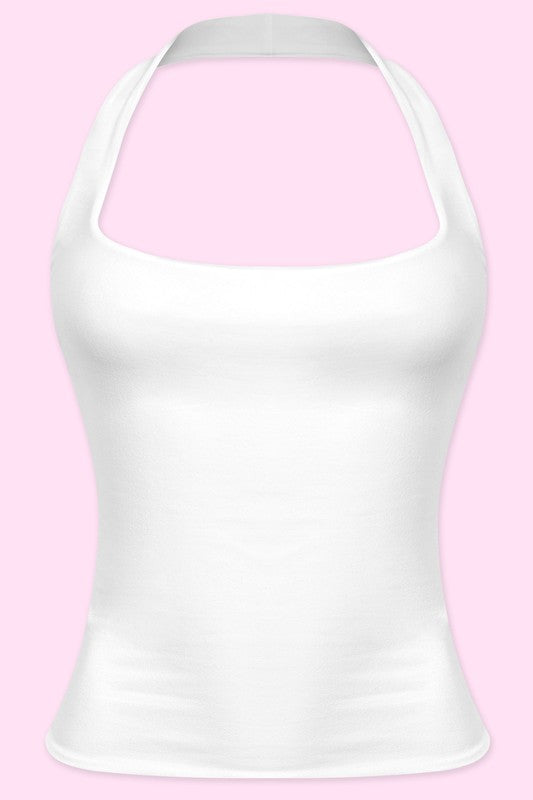 Beverly Halter Top (White)