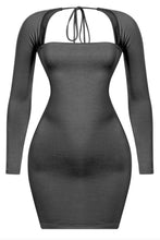 Load image into Gallery viewer, Harlem Long Sleeve Mini Dress (Black)