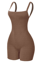 Load image into Gallery viewer, Ria Ribbed Open Back Romper (Chocolate Brown)