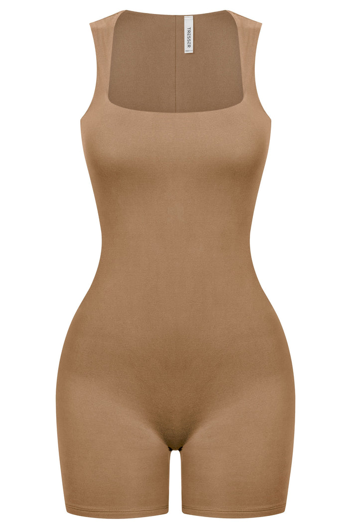 Giavanna Tank Romper (Mocha Brown)