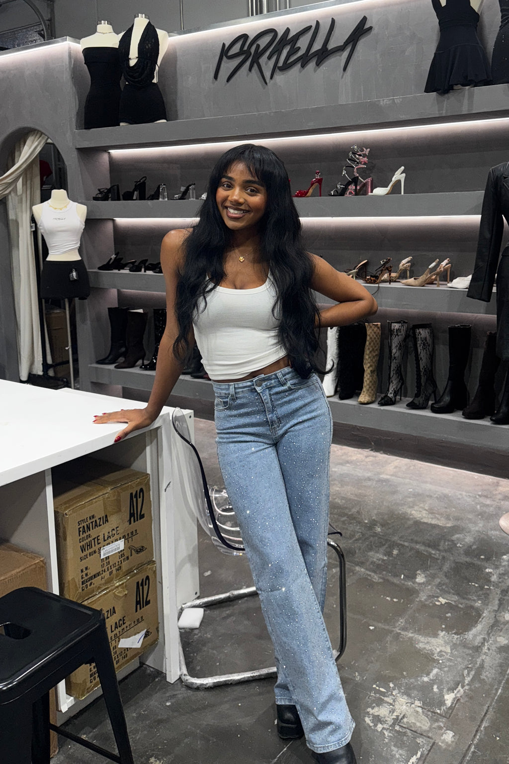 Emily Sparkle Jeans (Blue Denim)