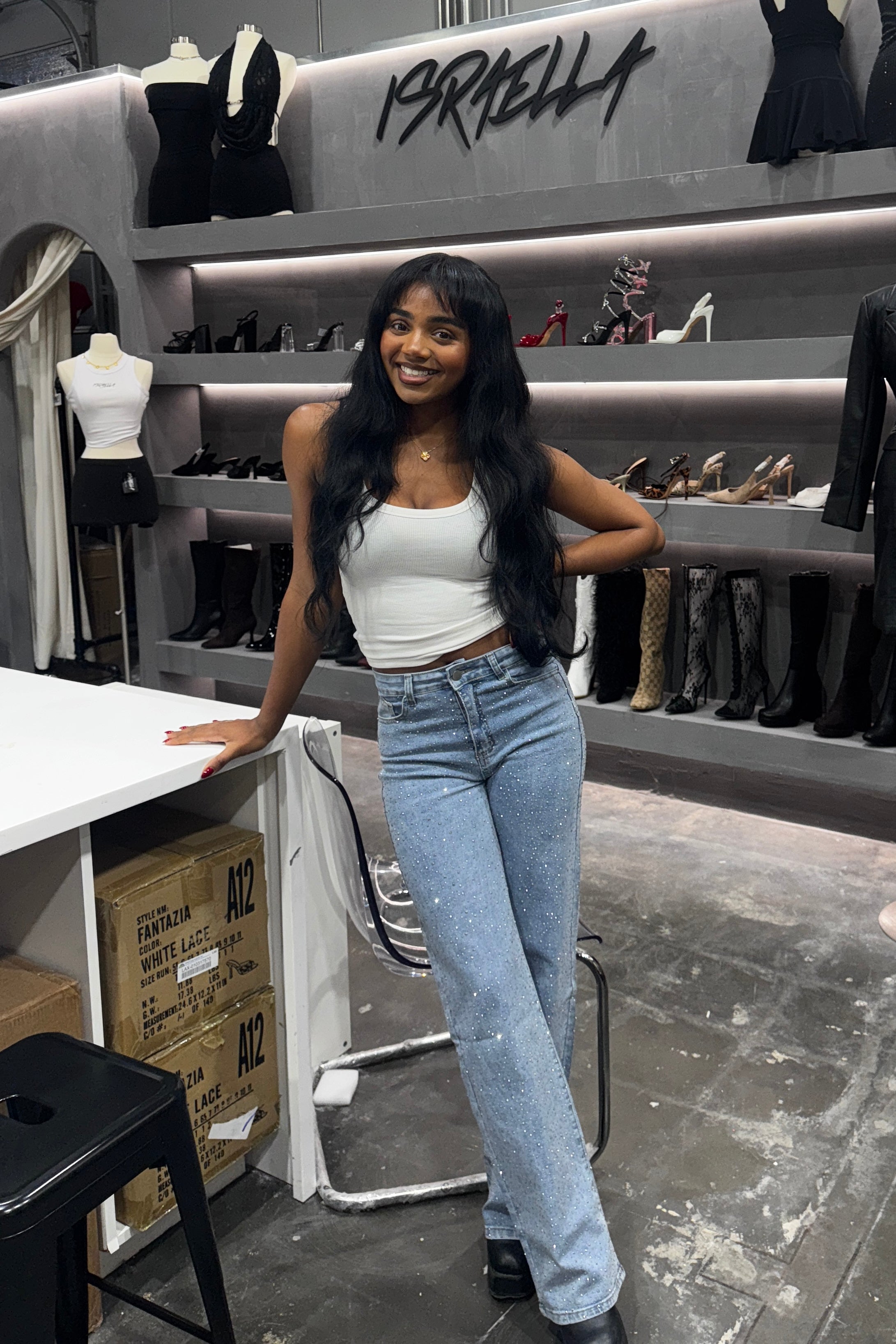 Emily Sparkle Jeans (Blue Denim)