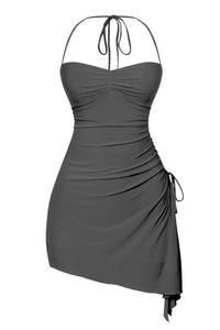 Cher Asymmetrical Mini Dress (Black)