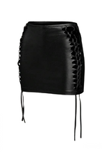 Load image into Gallery viewer, Aria Braided Mini Skirt (Black)