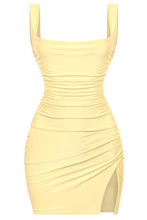 Load image into Gallery viewer, Dallas Side Slit Dress (Light Yellow)