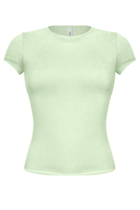 Ginny Short Sleeve Basic Top (Sage Green)