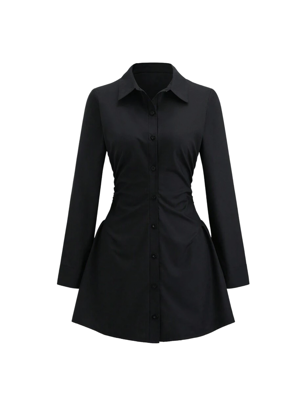 Leilani Long Sleeve Mini Dress (Black)