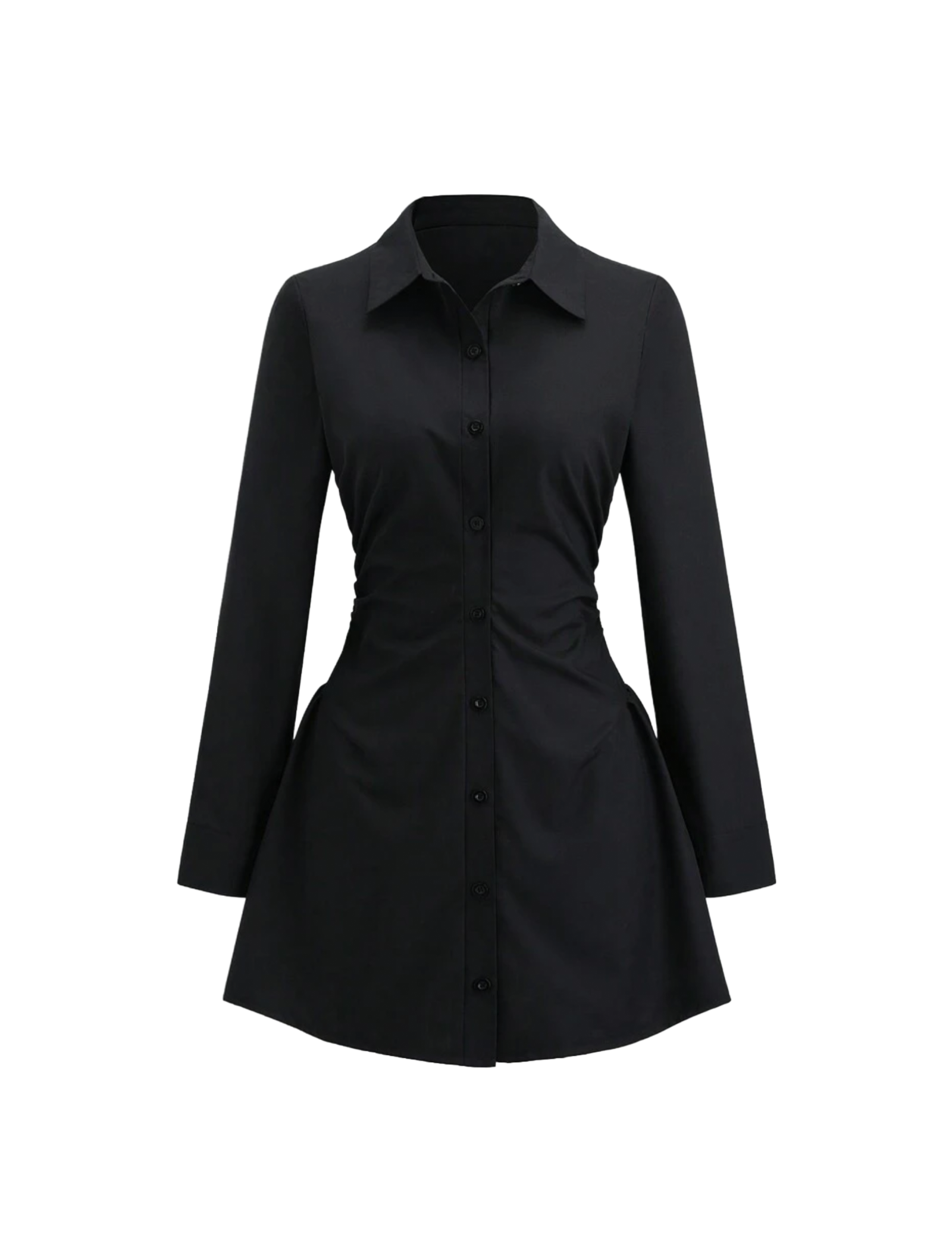 Leilani Long Sleeve Mini Dress (Black)