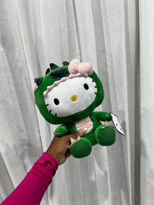 Hello Kitty Dinosaur Plush (Green/White)