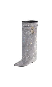 Mutto High Knee Boots (Black/Silver)